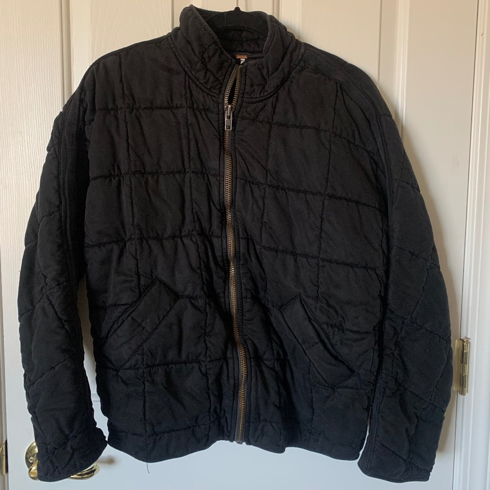 Free People Quilted Dolman Jacket - Black